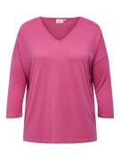 ONLY CARMAKOMA Shirt met V-hals CARALBA MIRSE 4/5 V-NECK TOP JRS