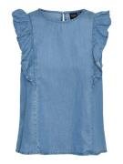 NU 20% KORTING: Vero Moda Top met ruches VMBREE SL FRILL SHORT TOP GA