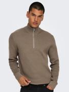 ONLY & SONS Gebreide trui ONSPHIL REG 12 STRUC HALF ZIP KNIT NOOS