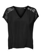 NU 20% KORTING: Vero Moda Shirt met V-hals VMRUSK LACE V-NECK SS TOP W...