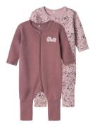 Name It Pyjama NBFNIGHTSUIT 2P ZIP FF GRAPE FLOWER NOOS (set, 2-delig)