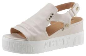 Mustang Shoes Sleehaksandaaltjes zomerschoen, sandaal, keilhak, met kl...