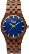 GreenTime Kwartshorloge ZW114E Polshorloge, herenhorloge, houten horlo...