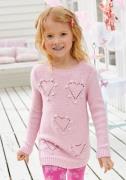 NU 20% KORTING: KIDSWORLD Gebreide trui Long sweater with heart patter...