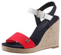 Tommy Hilfiger Sleehaksandaaltjes STRIPES WEDGE SANDAL zomerschoen, sa...