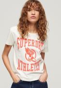 Superdry Shirt met print Stijlvol T-shirt VARSITY FLOCKED FITTED TEE m...