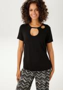 NU 20% KORTING: Aniston CASUAL T-shirt met trendy cut-outs aan de voor...