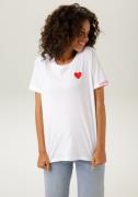 NU 20% KORTING: Aniston CASUAL T-shirt met hartjes en bedrukte achterk...