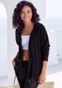 Lascana Sweatvest met tunnelkoord in de taille, loungewear, loungepak