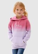 NU 20% KORTING: KIDSWORLD Hoodie Love in verlopende kleuren met capuch...