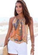 NU 20% KORTING: Buffalo Strandtop met animalprint, licht blusentop, fi...