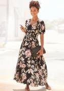 Lascana Maxi-jurk met bloemenprint en lichte pofmouwen, zomerjurk, cas...