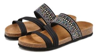 NU 20% KORTING: Lascana Slippers Mule, sandaal, open schoen met kurkvo...