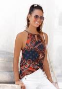 NU 20% KORTING: Lascana Strandtop met paisley-print en split aan de ha...