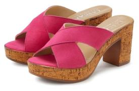 NU 20% KORTING: Lascana Slippers Mule, sandaal, open schoen van leer m...