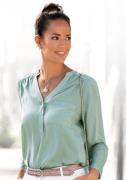 Lascana Blouse zonder sluiting met 3/4-mouwen en knoopsluiting, damesb...