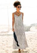 s.Oliver RED LABEL Beachwear Maxi-jurk met alloverprint en strik op de...