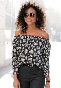 Lascana Blouse met carmenhals met alloverprint, damesblouse, schouderv...