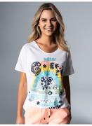 Trigema T-shirt TRIGEMA oversized T-shirt met kleurrijke hippie print ...