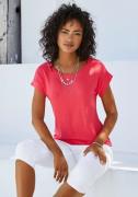 Vivance T-shirt met elastische zoomafwerking van viscose-elastan-kwali...