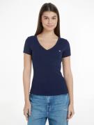 TOMMY JEANS T-shirt Slim Essential Rib V-Neck Rippshirt