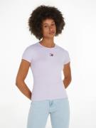 TOMMY JEANS Shirt met ronde hals TJW SLIM BADGE RIB TEE in ribstructuu...