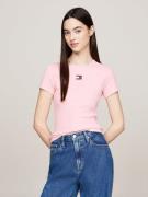 NU 20% KORTING: TOMMY JEANS Shirt met ronde hals TJW SLIM BADGE RIB TE...