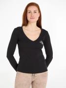 NU 20% KORTING: Calvin Klein Shirt met lange mouwen RIB V-NECK MONOLOG...