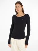 NU 20% KORTING: Tommy Hilfiger Shirt met lange mouwen SLIM 5X2 RIB O-N...