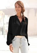 Lascana Blouse zonder sluiting met lange mouwen, lichte damesblouse, c...