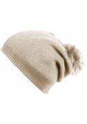 Capelli New York Beanie met metalen logo op de rand