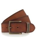 NU 20% KORTING: MUSTANG Leren riem Gesp in oud messingkleur, lichte us...