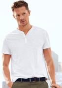 H.I.S Henleyshirt Korte mouwen shirt met Henley-kraag, gestructureerde...