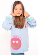 Zwillingsherz Hoodie "Always Happy" Kids met grote smiley en tekst voo...