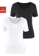 NU 20% KORTING: Vivance T-shirt Elastische katoenkwaliteit (Set van 2)