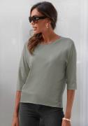 NU 20% KORTING: Lascana Shirt met ronde hals Met elegante glinsterafwe...