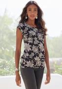 NU 20% KORTING: Lascana Lang shirt Met brede tailleband van zachte vis...