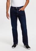 John Devin Straight jeans met rechte pijpen, used-wassing en crinkle-l...