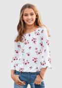 NU 20% KORTING: KIDSWORLD Shirt met carmenhals Shirt van viscose wijde...