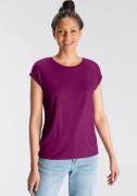 NU 20% KORTING: Tamaris T-shirt Korte mouwen, regular fit, effen, met ...