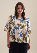 NU 20% KORTING: seidensticker Shirtblouse Zwarte roos Korte mouwen ron...