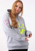 NU 20% KORTING: Zwillingsherz Hoodie met "love"-print en geborduurd ne...