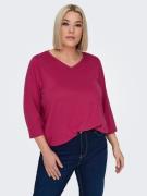 ONLY CARMAKOMA Shirt met 3/4 mouwen CARCARLINNE V-NECK 3/4 TOP JRS BF