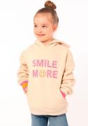 Zwillingsherz Hoodie "Jovanna" Kids met "smile more"-borduursel en neo...