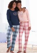 Vivance Dreams Pyjama met ruit- en bloemenprint in een dubbelpack (4-d...