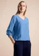 NU 20% KORTING: STREET ONE Blouse met lange mouwen glanzend met smock-...