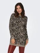 Only Gebreide jurk ONLJENNI LS ANIMAL DRESS EX KNT