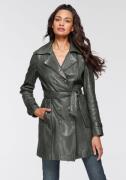 NU 20% KORTING: Gipsy Lange, leren jas Taresa Leren trenchcoat met str...