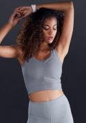 NU 20% KORTING: active by Lascana Crop-top met rimpeling en mesh-inzet...