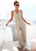 Lascana Jumpsuit met halterbandjes van linnenmix, zomerse jumpsuit met...